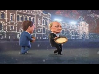 putin and medvedev sing new year's ditties
